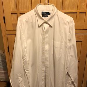 Men’s button down white Polo shirt